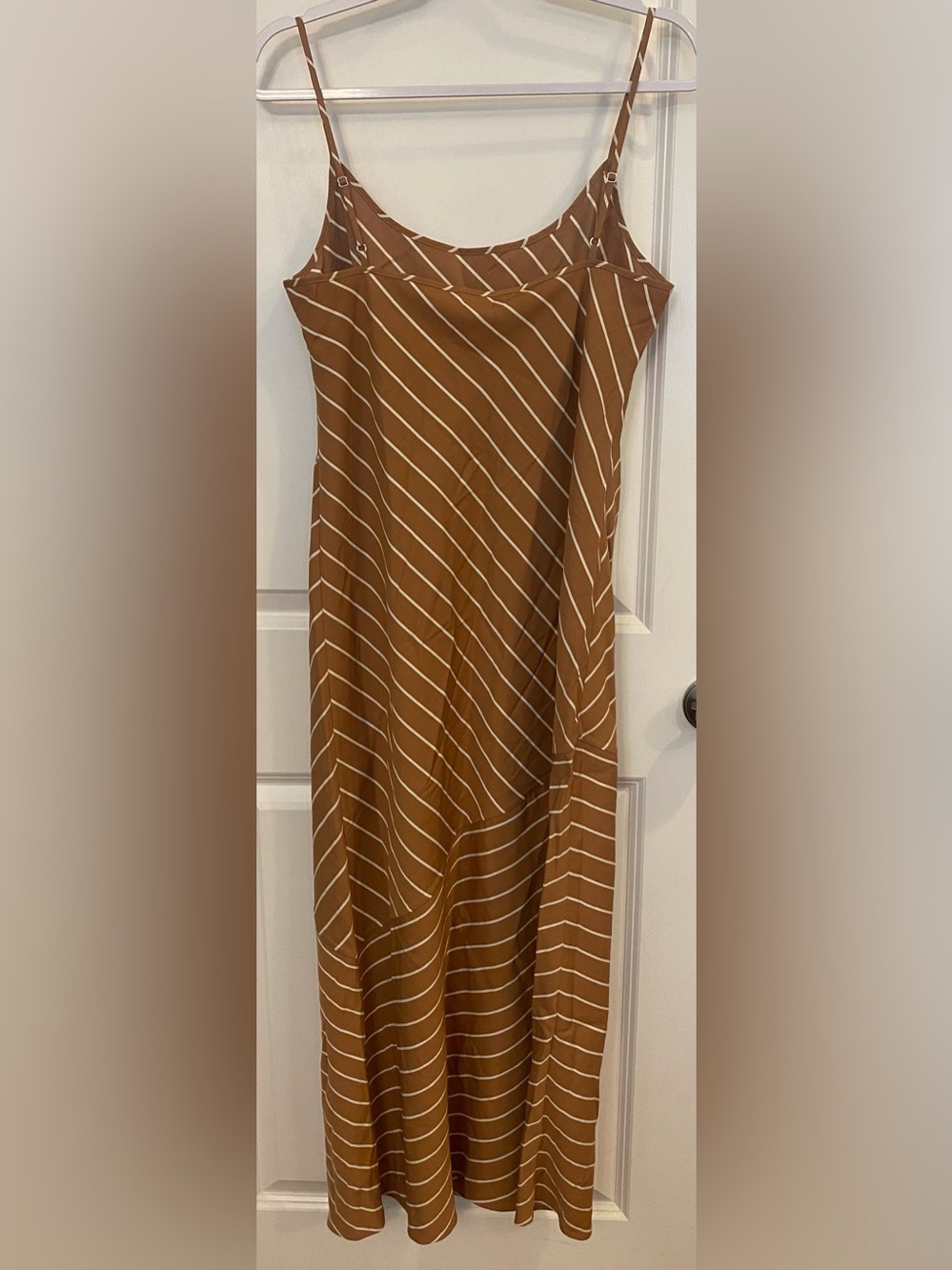 Jenni Kayne Kendall Slip Dress Sz S Terracotta/White Striped Pattern Adjustable - Picture 5 of 9